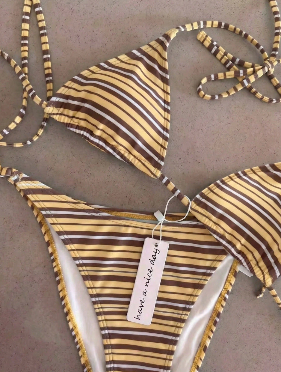 Damen Triangel-Bikini mit klassischem Punktmuster Shopnory