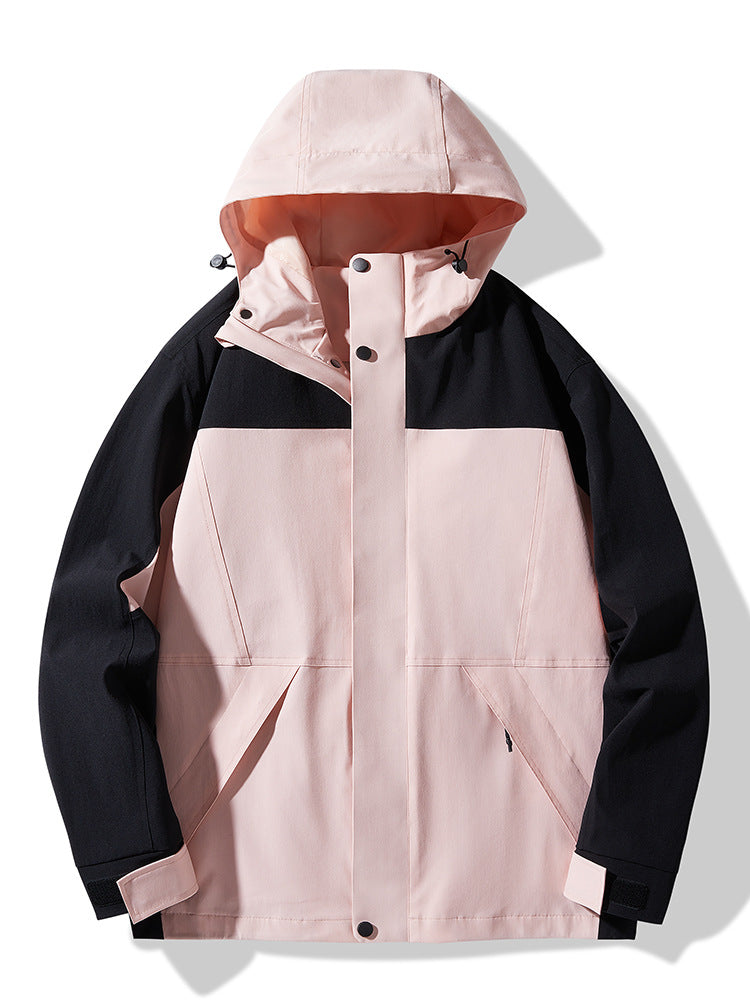 Herren Technische Colorblock Softshell‑Regenjacke mit verstellbarer Kapuze Shop Nory