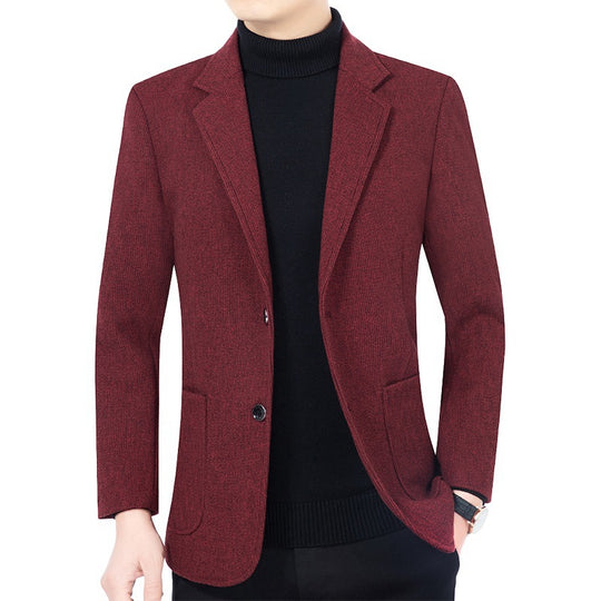 Herren Strukturierter Strickblazer mit Reverskragen und aufgesetzten Taschen Shop Nory