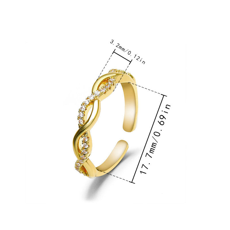 Damenring im eleganten Knoten-Design mit funkelnden Zirkonia-Steinen Shop Nory