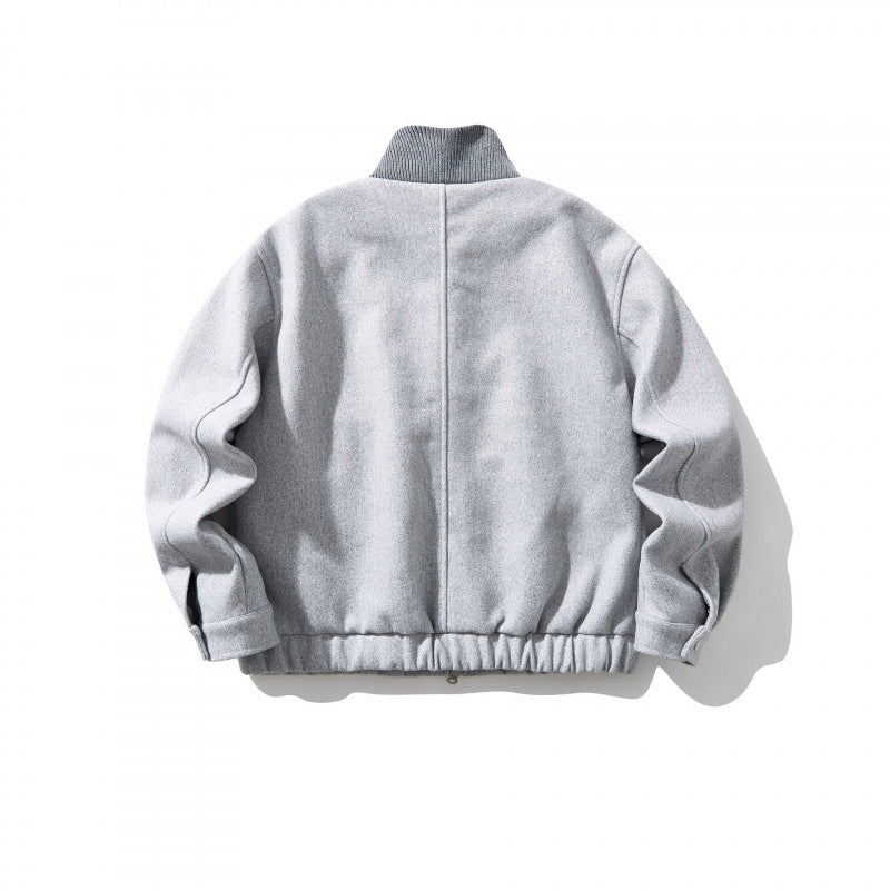 Unisex Boxy-Wollmix-Blouson mit Stehkragen und Elastiksaum Shop Nory