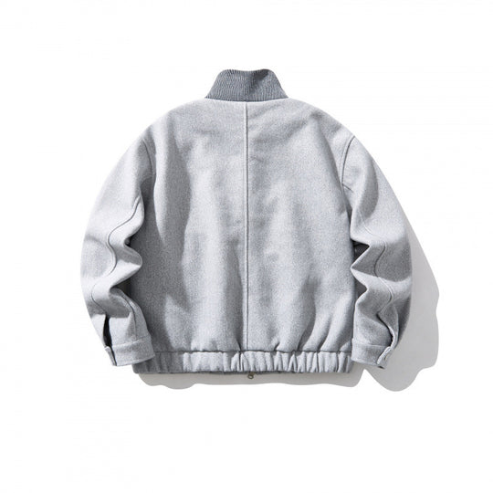 Unisex Boxy-Wollmix-Blouson mit Stehkragen und Elastiksaum Shop Nory