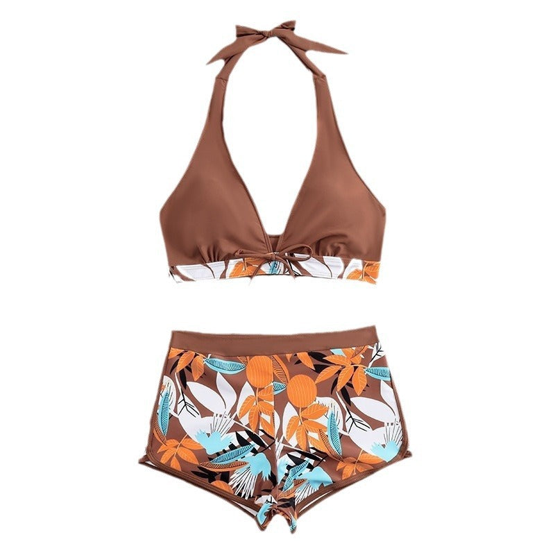 Damen Bikini-Set mit floralem Muster und herausnehmbarem Push-Up-BH