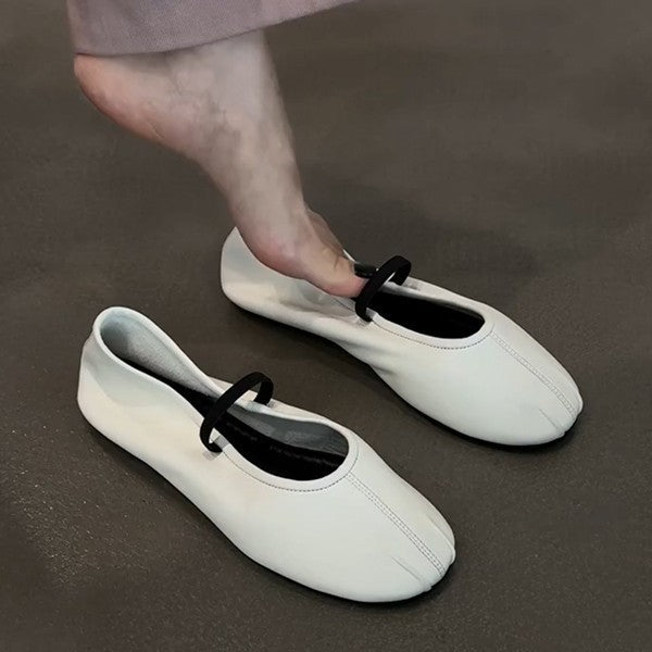 Damen Bequeme Ballerinas mit elastischem Riemen und weichem Innenfutter