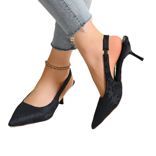 Damen elegante Slingback-Pumps mit floralem Jacquard-Muster