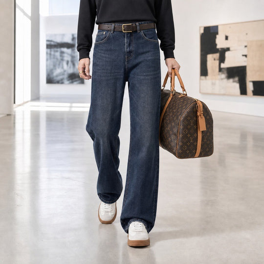 Herren Weitgeschnittene Denimjeans mit mittlerer Leibhöhe und Used-Optik Shop Nory