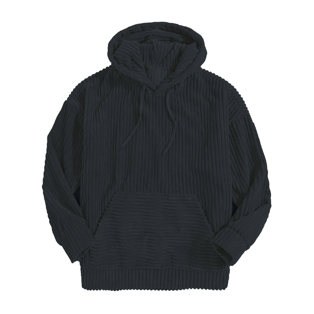 Unisex nan gerippter Samt-Hoodie mit Kapuze und Kängurutasche Shop Nory