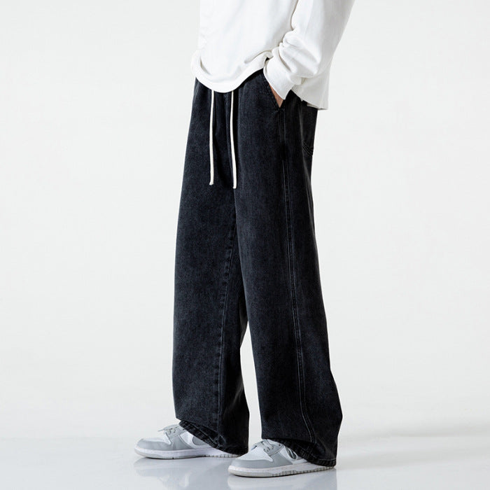 Herren weite Denim-Hose im modernen Vintage-Stil