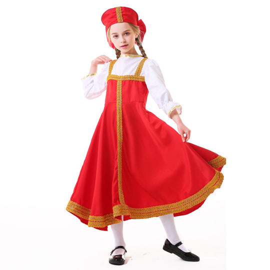 Mädchen Märchen Kostüm mit Goldenem Saum Shop Nory