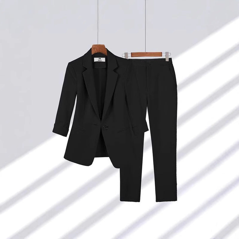 Damen Zweiteiliges Business-Anzug-Set mit tailliertem Blazer und schmaler Hose Shop Nory