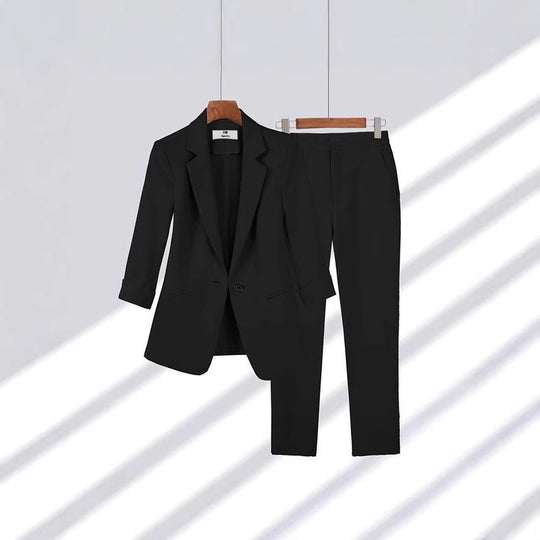 Damen Zweiteiliges Business-Anzug-Set mit tailliertem Blazer und schmaler Hose Shop Nory