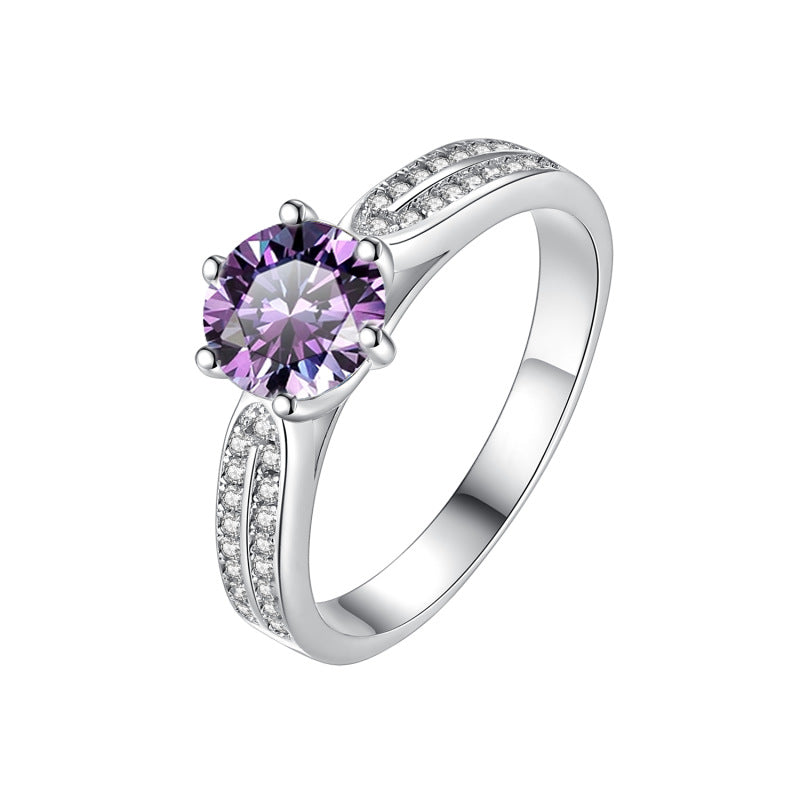 Damen Verlobungsring mit strahlendem, gelbem Zirkonia und funkelndem Design Shop Nory