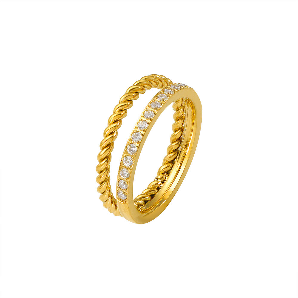 Damen edler Ring-Satz mit funkelnden Zirkonia-Steinen Shop Nory