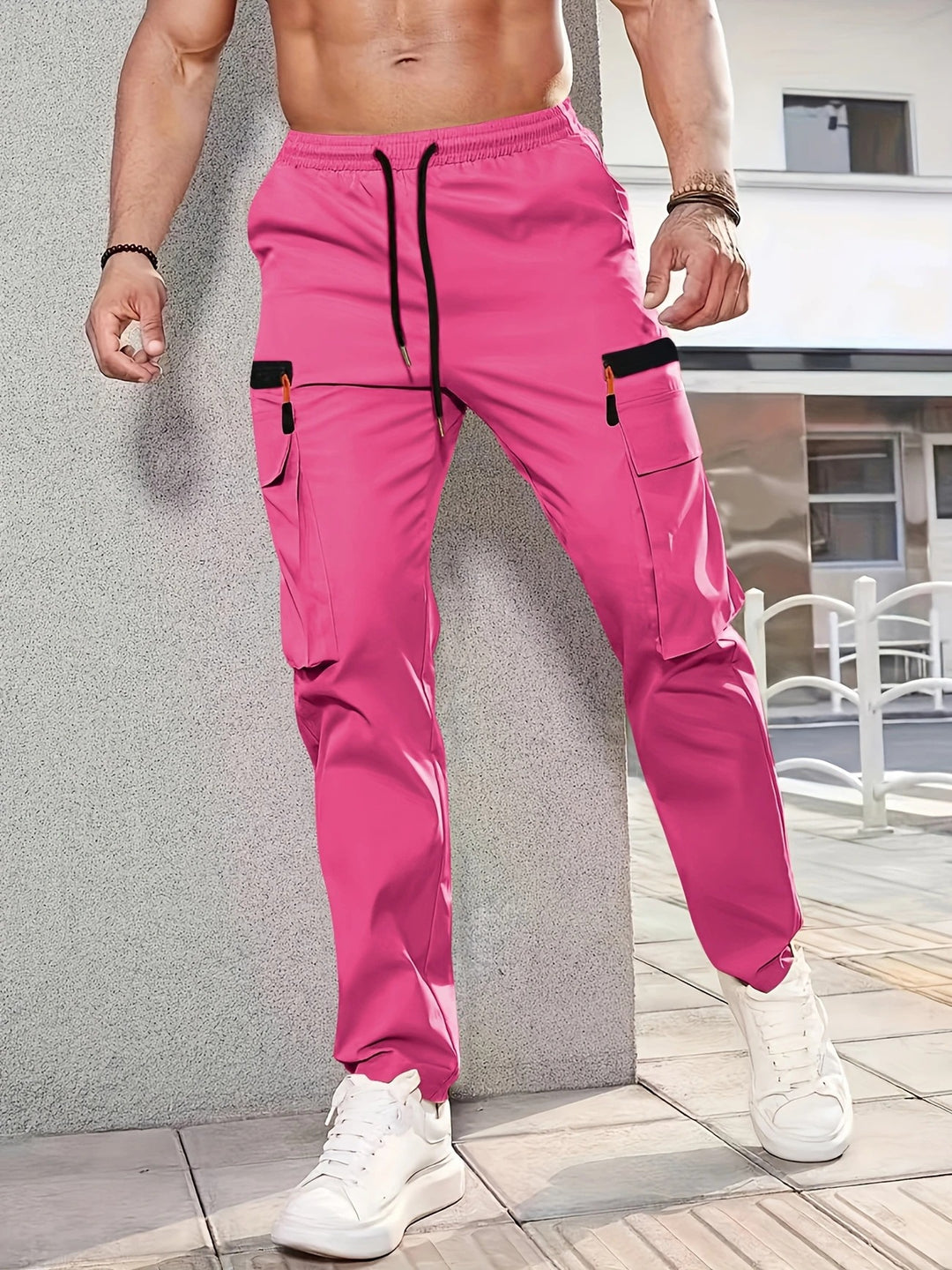 Herren Tapered Cargojogginghose mit elastischem Bund, Tunnelzug & Multifachtaschen Shop Nory