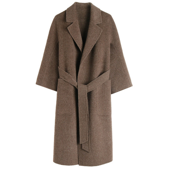 Damen Modischer Wollmantel mit Taillengürtel Shop Nory