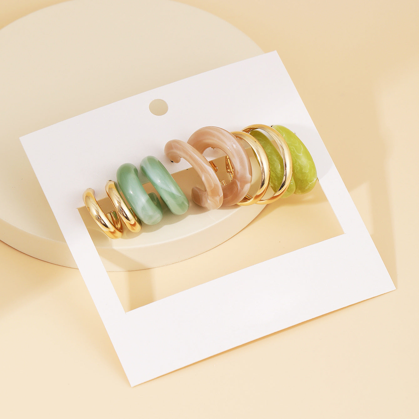Damen Ohrstecker Set mit transparenten und goldenen Akzenten Shop Nory