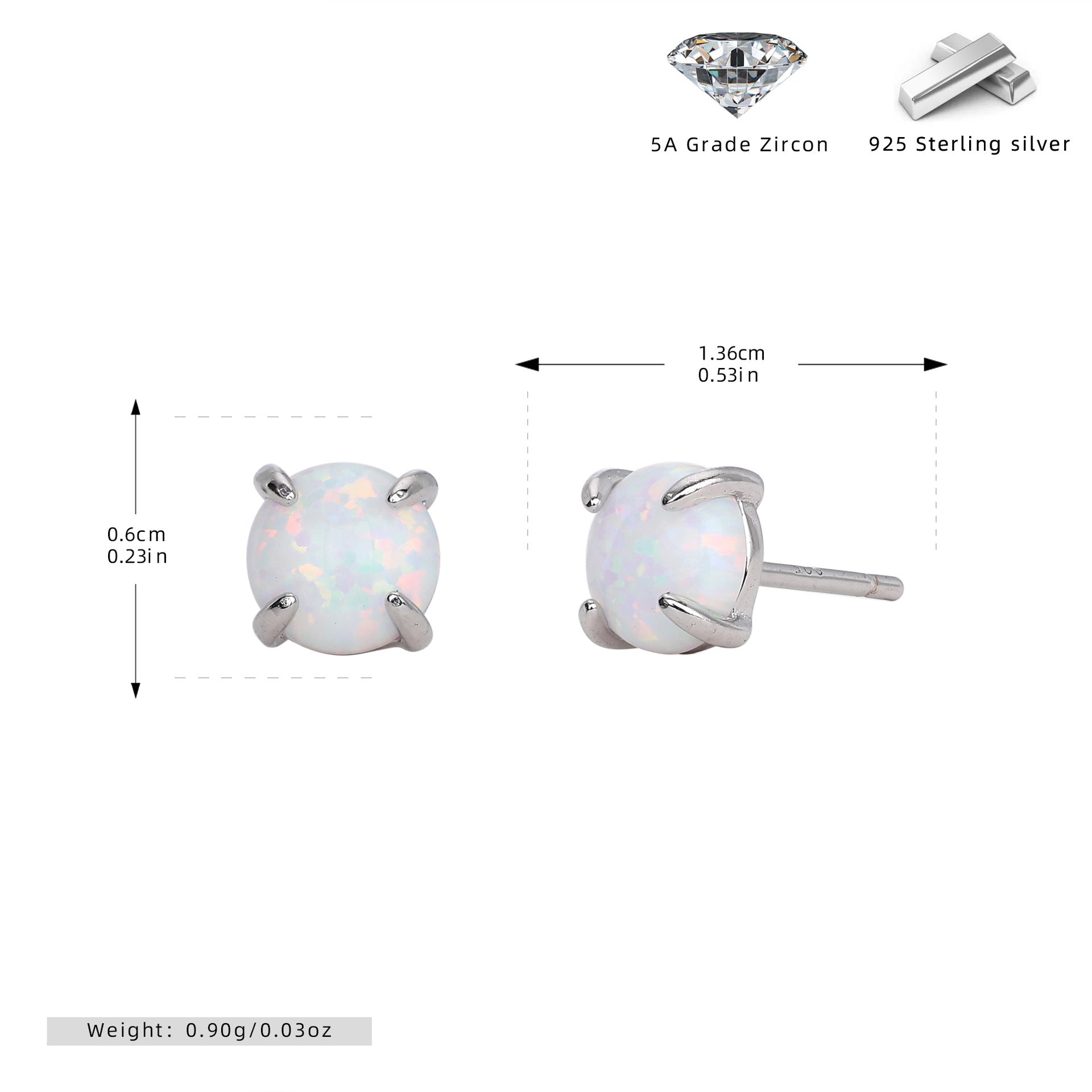 Damen Ohrstecker mit funkelnden 5A Zirkon und hochwertigem 925 Sterling Silber Shop Nory