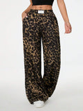 Damen Palazzo-Hose mit schickem Leopardenmuster Shopnory