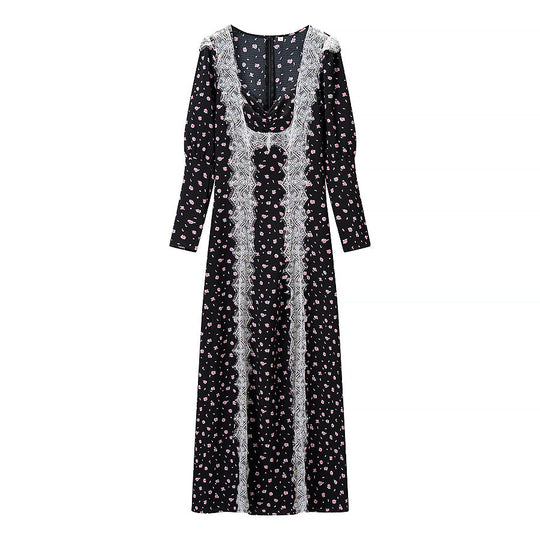 Damen Maxikleid mit Spitzenbesatz und floralem Alloverprint Shop Nory