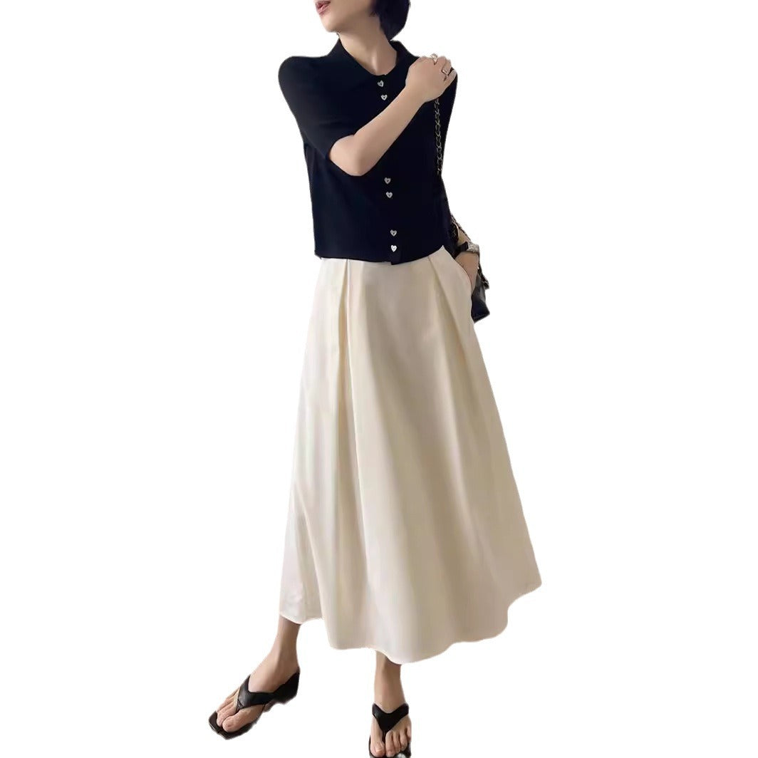 Damen Elegante und lässige Midi-Bluse mit Knopfdetail Shop Nory