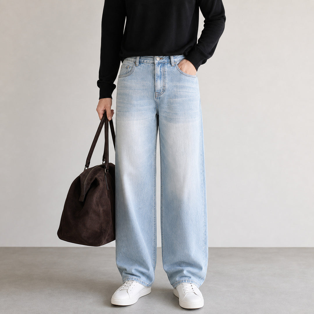 Damen High-Waist Wide-Leg Jeans aus softem Denim mit weitem Bein Shop Nory