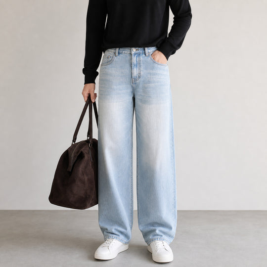 Damen High-Waist Wide-Leg Jeans aus softem Denim mit weitem Bein Shop Nory