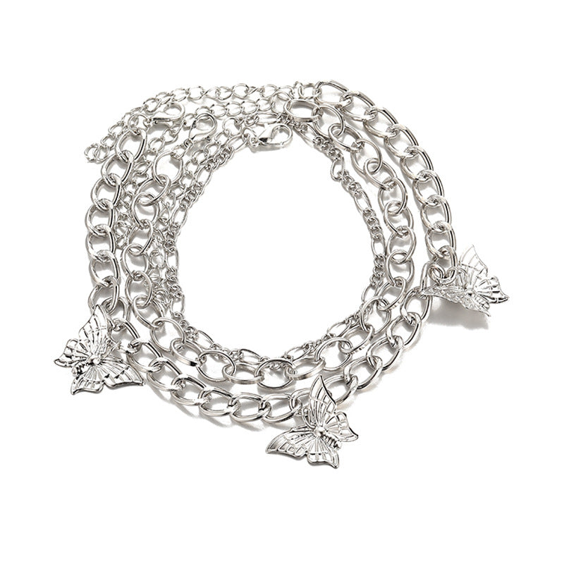 Damenkette mit floralen Schmetterlingsanhängern Shop Nory