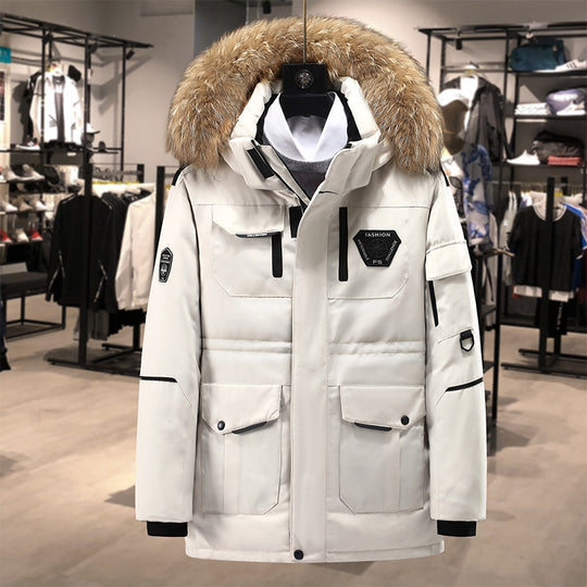 Herren technisch isolierter Winterparka mit abnehmbarer Kunstfellkapuze und multifunktionalen Taschen Shop Nory