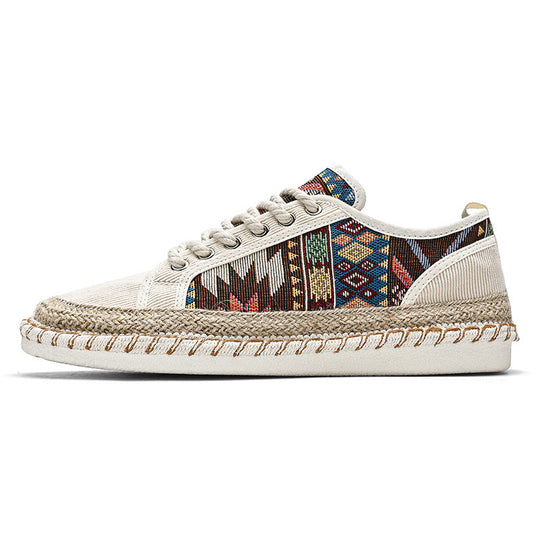 Unisex Espadrille-Sneaker mit geflochtenem Jutemittelsohle und ethnischem Webmuster Shopy Nory