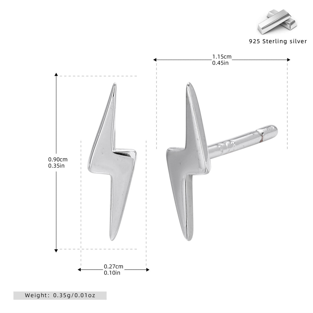 Damen Ohrstecker im modernen Blitzdesign aus hochwertigem 925 Sterling Silber Shop Nory