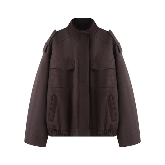 Damen Wollmix-Blouson mit Schulterklappen, aufgesetzten Brusttaschen und elastischem Saum Shop Nory