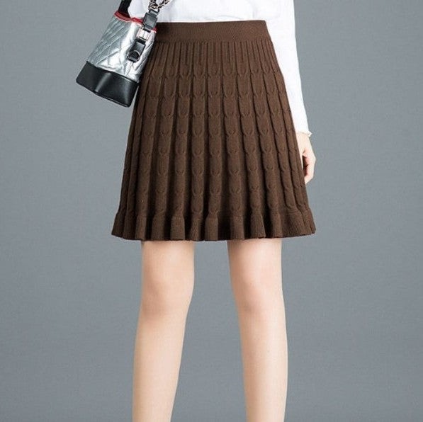 Damen Wellenmuster Midi-Rock aus Strick Shop Nory