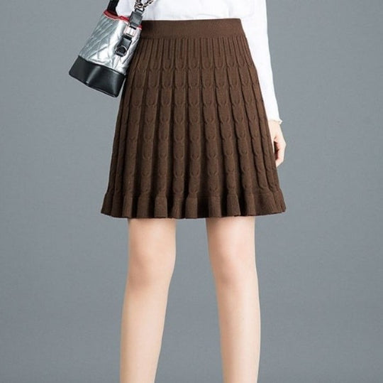 Damen Wellenmuster Midi-Rock aus Strick Shop Nory