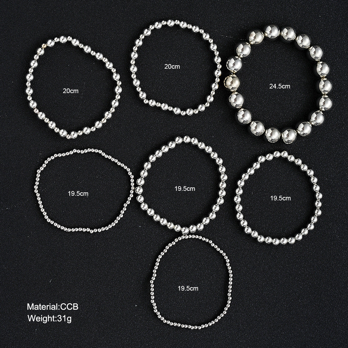 Damen Armband-Set mit eleganten, glänzenden Kristallen und stilvollen Perlen Shop Nory