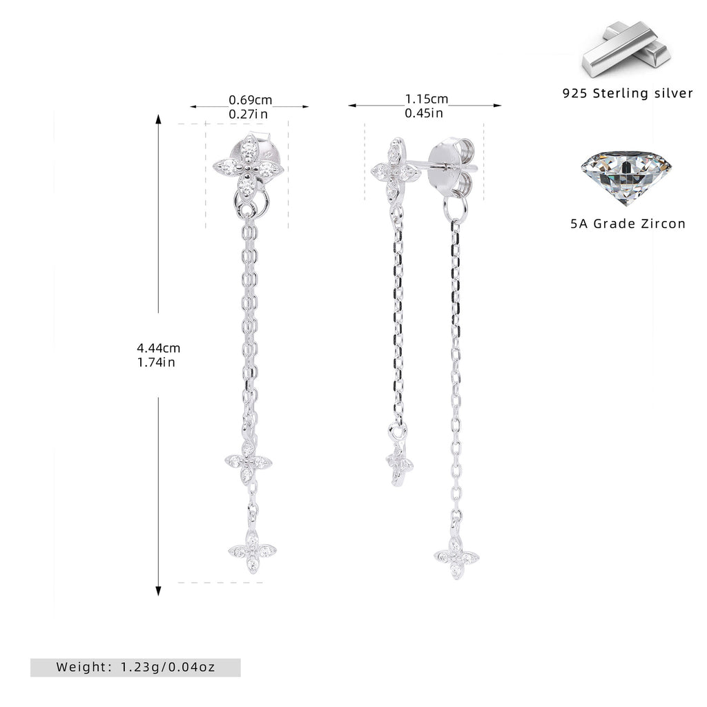 Damen Ohrhänger mit funkelnden Zirkon-Akzenten und elegantem Ketten-Design Shop Nory