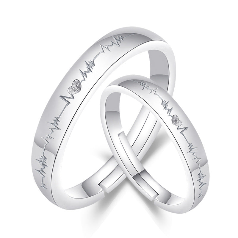 Damenring mit Herz- und EKG-Design Shop Nory