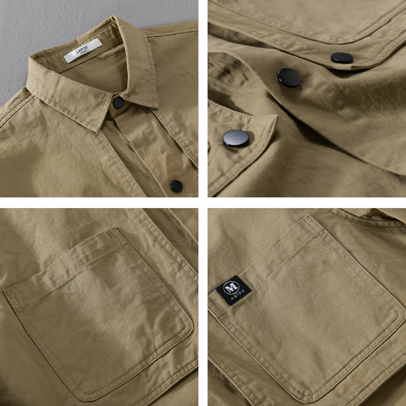 Herren Baumwoll-Overshirt mit Druckknopfleiste, Doppel-Brusttaschen und relaxed Fit Shop Nory