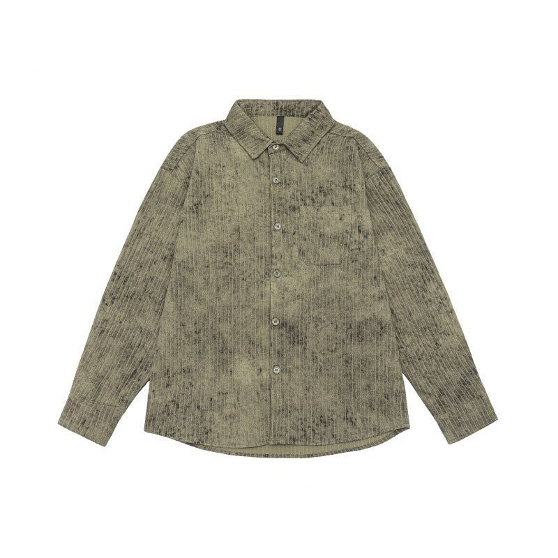 Unisex Leichtes Oversize-Hemdjacken-Shirt mit gewaschener Struktur und Brusttasche Shop Nory