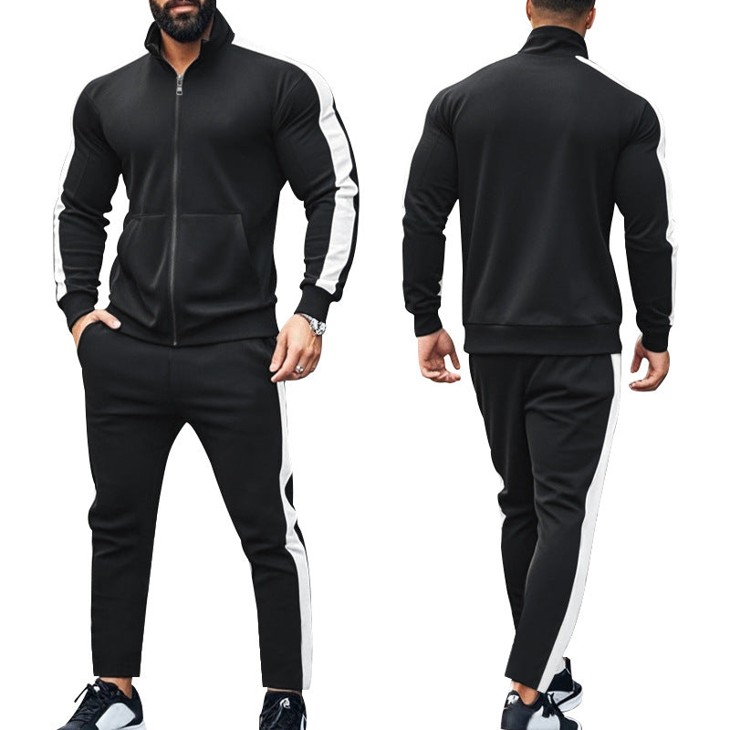 Herren nan zweiteiliges Jogginganzug-Set mit Stehkragen-Zipjacke und konisch zulaufender Jogginghose Shop Nory
