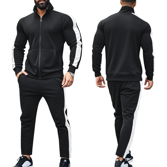 Herren nan zweiteiliges Jogginganzug-Set mit Stehkragen-Zipjacke und konisch zulaufender Jogginghose Shop Nory