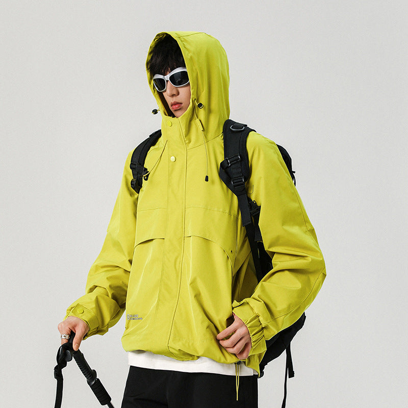 Herren Technische Kapuzen-Softshelljacke mit hohem Kragen und verstellbarem Saum Shop Nory
