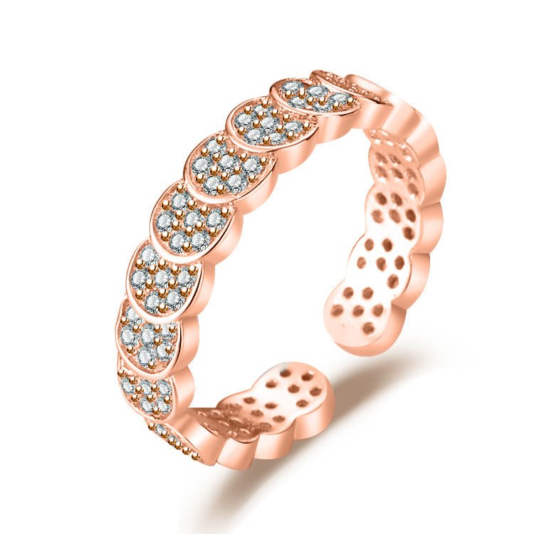 Damen zierlicher Ring mit funkelnden Zirkonia-Elementen und elegantem Design Shop Nory