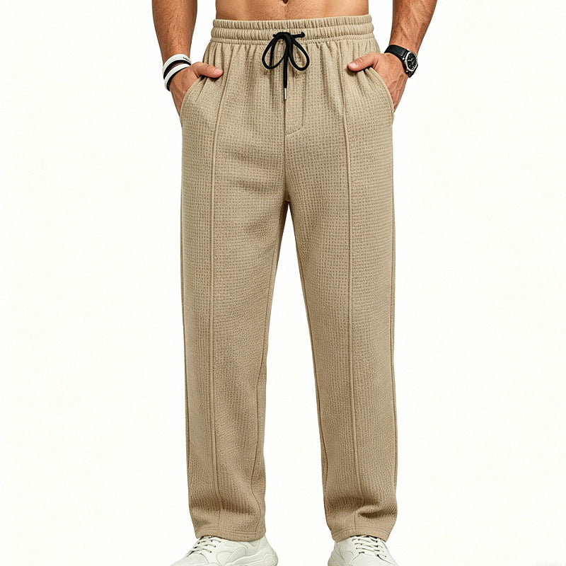 Herren Texturierte Relax-Fit Jogginghose mit Bügelfalte und Kordelzug Shop Nory