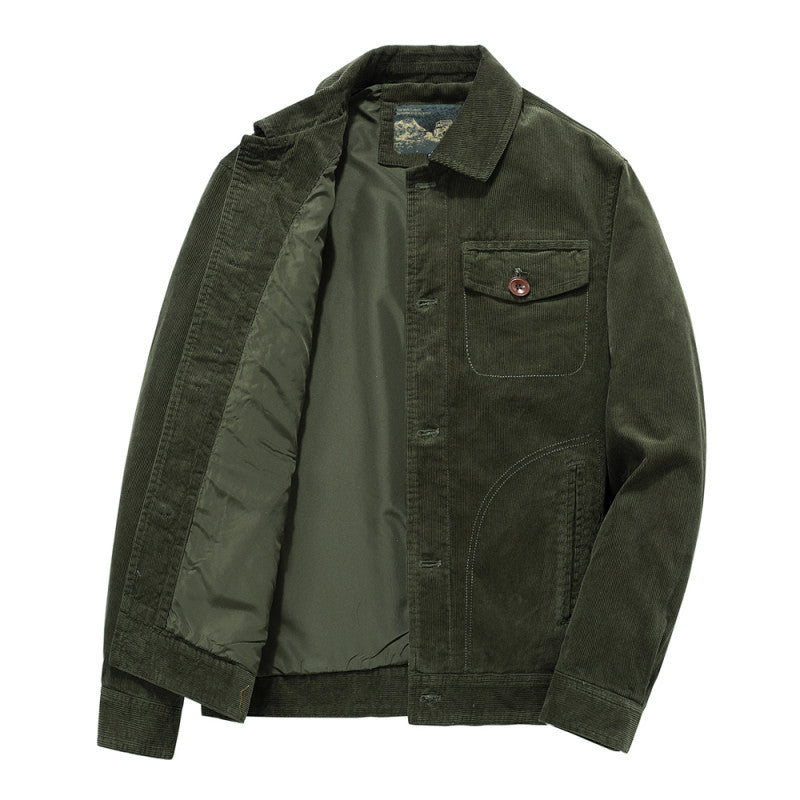 Herren Kordjacke im Worker-Stil mit gesteppter Innenfütterung Shop Nory