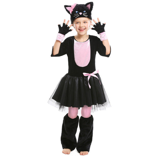 Mädchen Katzenkostüm mit Schwanz und weichem Plüsch Shop Nory