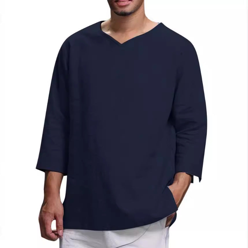 Herren Leichte Leinenbluse