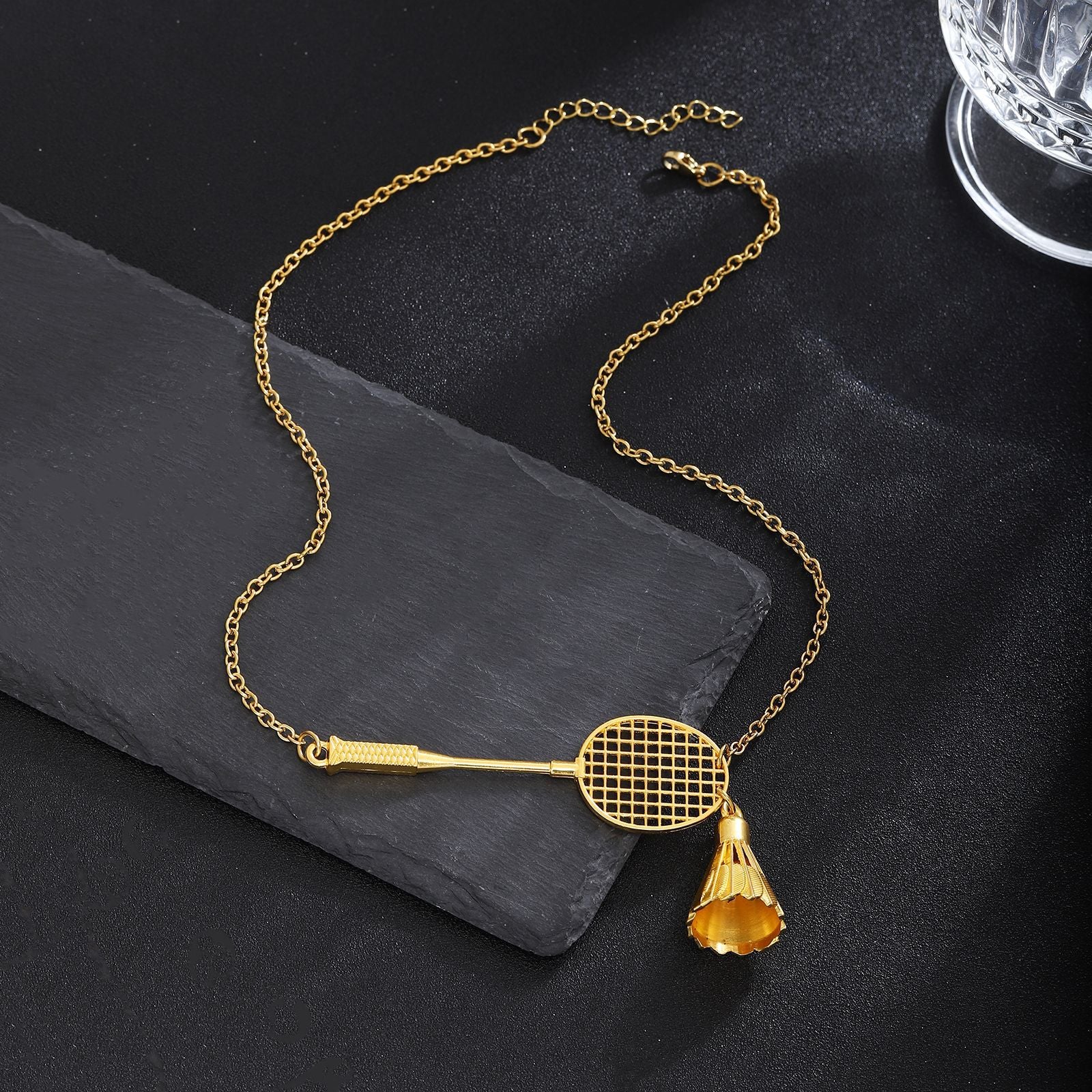 Damen Halskette mit Badminton-Motiv Shop Nory