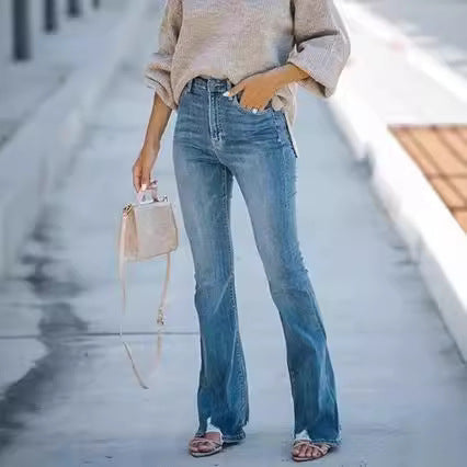 Damen zeitlose Jeans im modernen Schnitt mit cropped Bein
