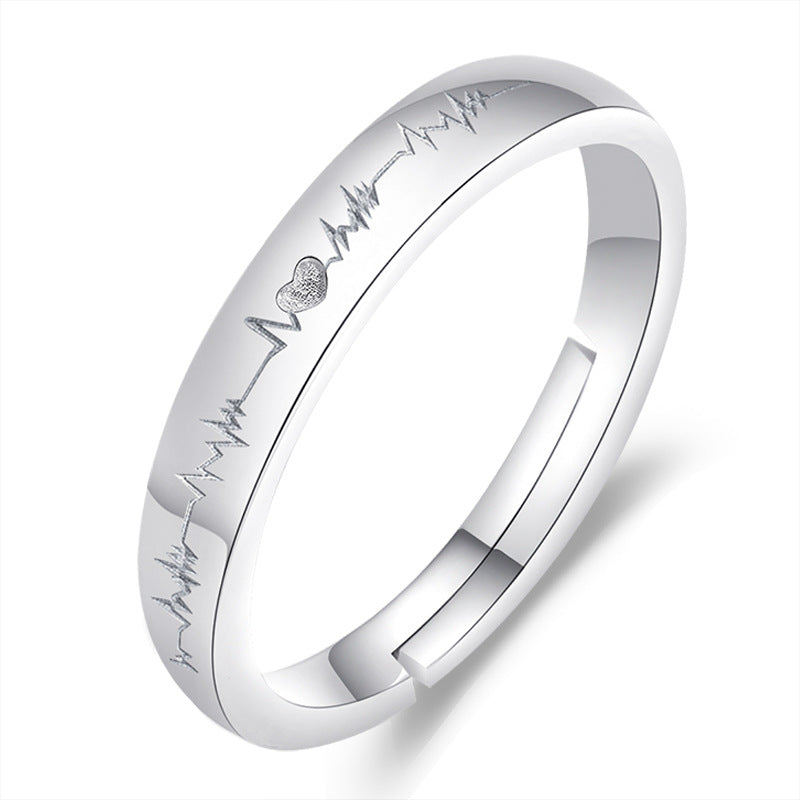 Damenring mit Herz- und EKG-Design Shop Nory