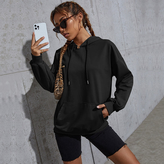 Damen Oversize-Kapuzenpullover mit Kängurutasche und elastischem Saum Shop Nory
